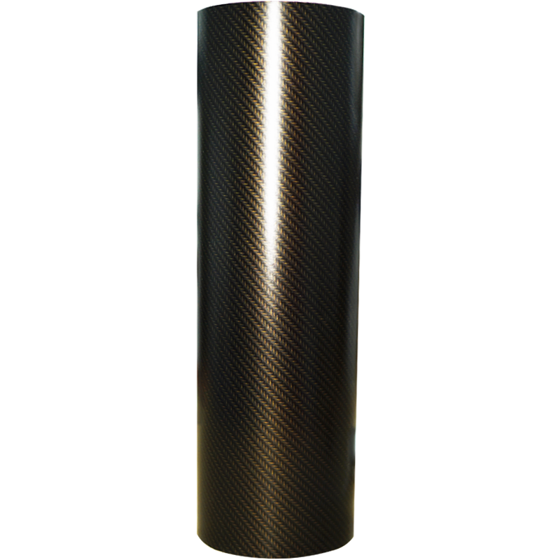 KE | Satin Carbon Fiber Gold | 5lfm Rolle | 30cm Breite